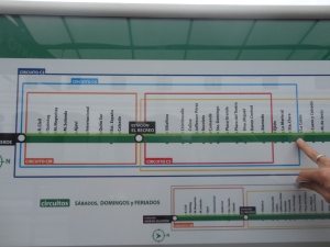 A Quito Bus map.